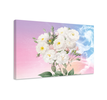 Cuadro en 3d Paisaje de flores pintadas - TenVinilo