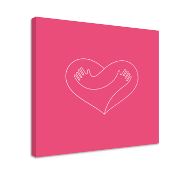 Cuadro en 3d Abrazando un corazón - TenVinilo