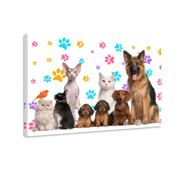 Cuadro de animales Perros y gatos - TenVinilo
