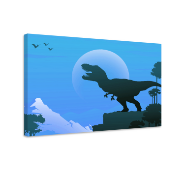 Cuadro de dinosaurios T-rex enojado rugiendo - TenVinilo