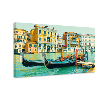 Cuadro en 3d Canales de aquarella venecia - TenVinilo