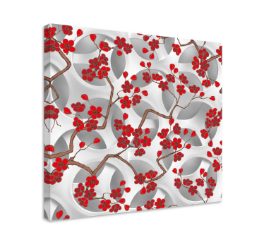 Cuadro en 3d Rojo cereza fondo blanco - TenVinilo