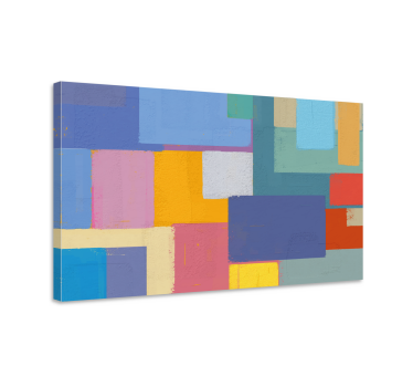 Cuadro dormitorio Pintura abstracta cuadrados de colores - TenVinilo