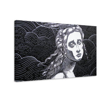 Cuadro artístico Mujer en blanco y negro ilustracion - TenVinilo
