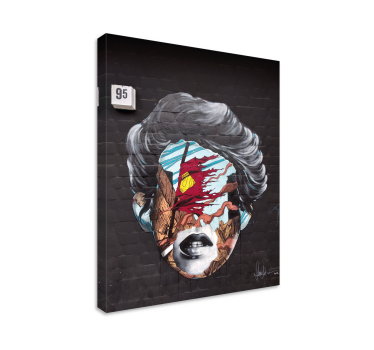 Cuadro artístico Cara de graffiti en ladrillos - TenVinilo