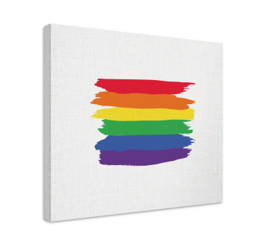 Cuadro dormitorio Bandera del día del orgullo de acuarela - TenVinilo
