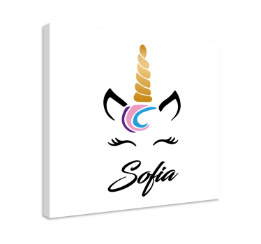 Cuadro infantil Unicornio personalizado - TenVinilo