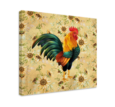 Cuadro de pájaros Gallo y girasoles - TenVinilo