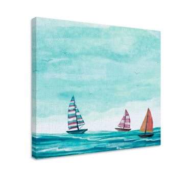 Cuadro de paisaje Hilera de velas con tonos azules - TenVinilo