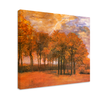 Cuadro de paisaje Arboles rojos de otoño - TenVinilo