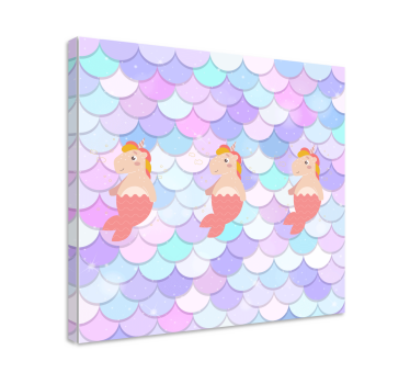 Cuadro para niños Sirenas de unicornio con escamas de pescado - TenVinilo