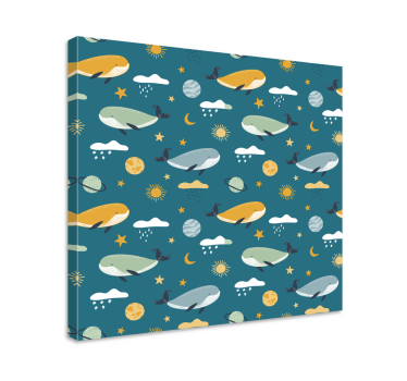 Cuadro artístico ballenas en el espacio - TenVinilo