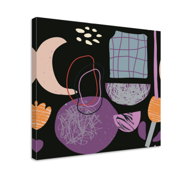 Cuadro artístico Abstracción de collage violeta - TenVinilo