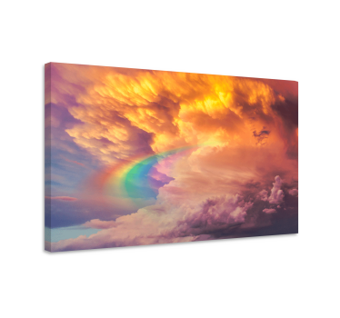 Cuadro salón Fondo de nebulosidad con cuadro arcoiris. - TenVinilo