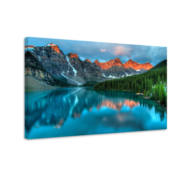 Cuadro de paisaje Arte estetico lago colorido - TenVinilo