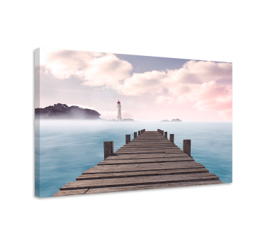 Cuadro de paisaje Muelle de madera fotografía estética - TenVinilo