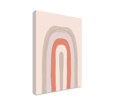 Cuadro dormitorio Resumen de curvas de arco iris rosa - TenVinilo