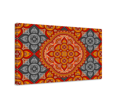 Cuadro de mandala con patrón floral intrincado - TenVinilo