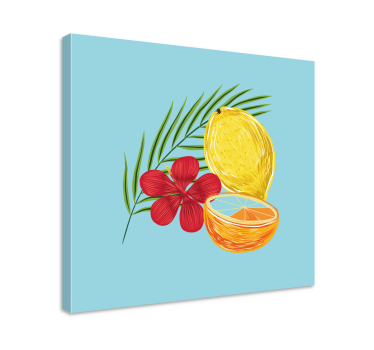 Cuadro cocina Diseño de frutas de limones pastel - TenVinilo