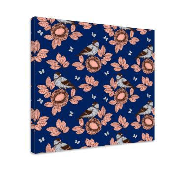 Cuadro de pájaros Nido de pájaro azul estilo africano - TenVinilo