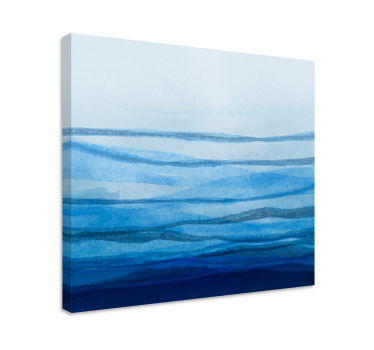Cuadro decorativo moderno Rayas de efecto ombre en tonos azules - TenVinilo
