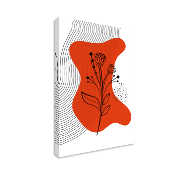 Cuadro artístico Flores y hojas de arte minimalista - TenVinilo