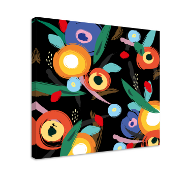 Cuadro artístico Flores y hojas abstractas - TenVinilo