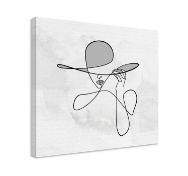 Cuadro recibidor Mujer minimalista con sombrero - TenVinilo