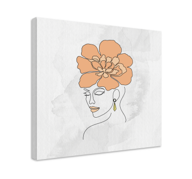 Cuadro dormitorio Cara de flor minimalista - TenVinilo