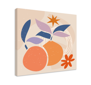 Cuadro decorativo moderno Diseño abstracto minimalista con frutas - TenVinilo
