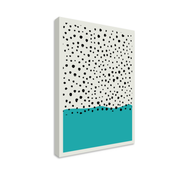 Cuadro decorativo moderno Cuadro abstracto azul con puntos negros - TenVinilo