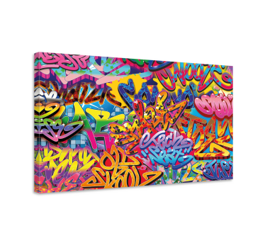 Cuadro decorativo moderno Colorido diseño de pintura de graffiti - TenVinilo