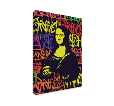 Cuadro decorativo moderno Mona lisa pintada con grafitti art - TenVinilo
