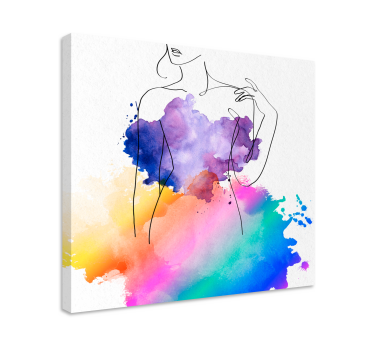 Cuadro decorativo moderno Vestido de mujer acuarela - TenVinilo