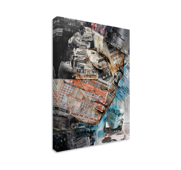 Cuadro artístico Rostro de mujer en los periódicos - TenVinilo