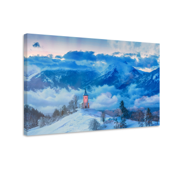 Cuadro de paisaje Montaña de nieve y niebla - TenVinilo