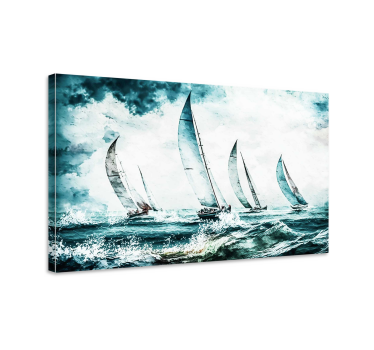 Cuadro comedor pintura veleros en el mar - TenVinilo