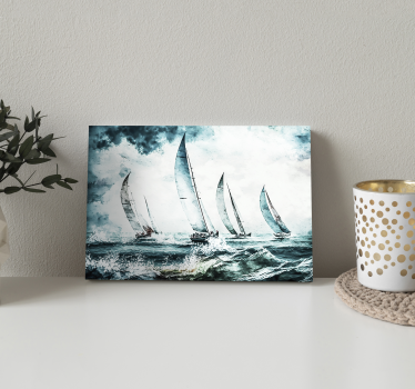 Cuadro comedor pintura veleros en el mar - TenVinilo