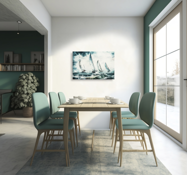 Cuadro comedor pintura veleros en el mar - TenVinilo