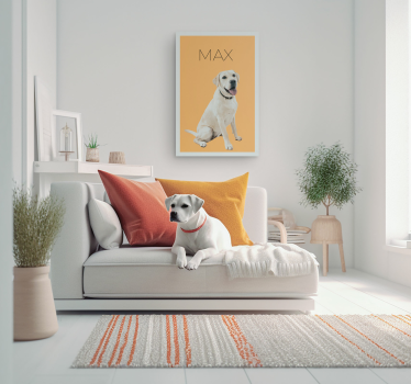 Cuadro despacho retrato minimalista de mascotas al aguaplano - TenVinilo
