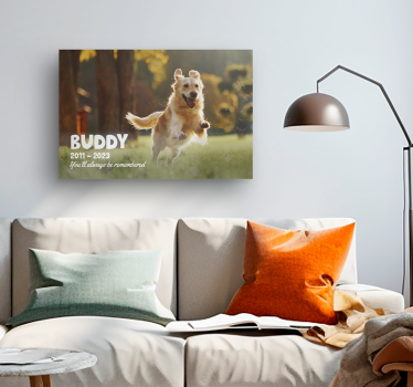 Cuadro para salón aquí yace una mascota muy querida. Siempre vivi - TenVinilo