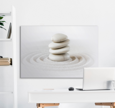 Cuadros zen piedras en pila en arena - TenVinilo