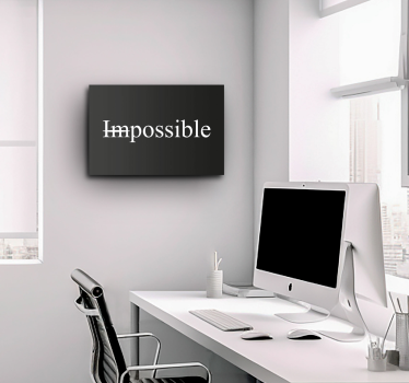 Cuadro frase motivadora impossible palabra: Palabra imposibleTrad - TenVinilo