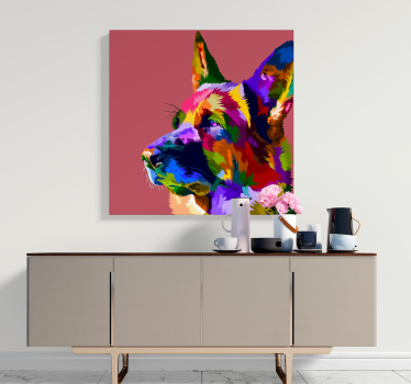 Cuadro de perro Arco iris shepard alemán - TenVinilo