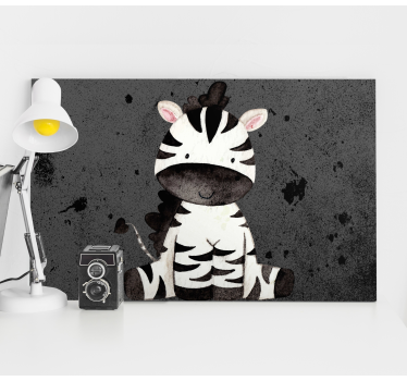 Cuadro animales carácter de cebra adorable - TenVinilo