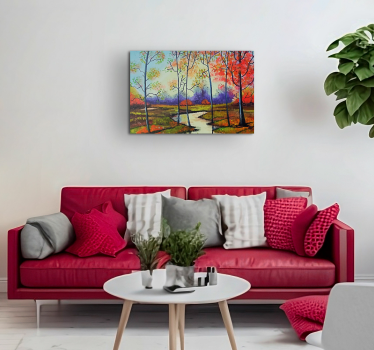 Cuadro artístico Arte moderno arboles primavers coloridos - TenVinilo