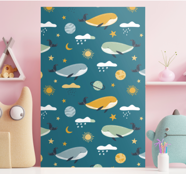 Cuadro artístico ballenas en el espacio - TenVinilo