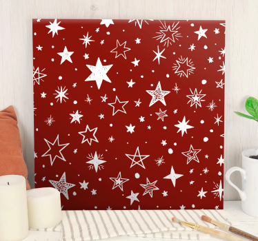 Cuadro artístico Estrella roja acuarela - TenVinilo