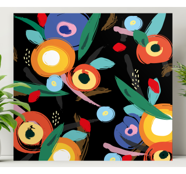 Cuadro artístico Flores y hojas abstractas - TenVinilo