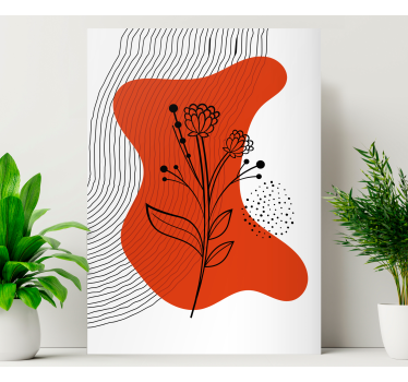 Cuadro artístico Flores y hojas de arte minimalista - TenVinilo